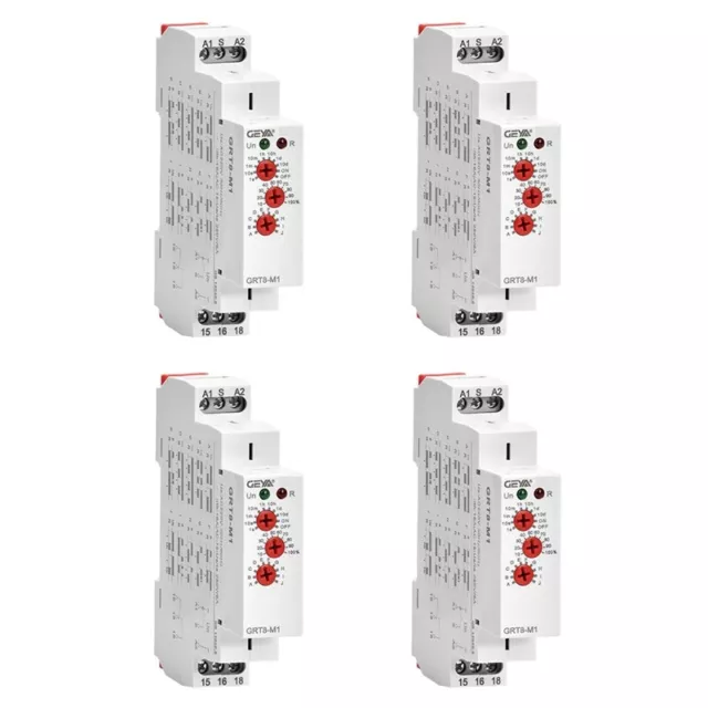 4X GRT8-M1 Power On Delay Relay 16A AC/DC12V-240V Multifunction6885