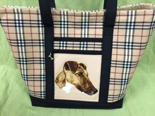 Beautiful Custom Embroidered Fox Terrier Tote