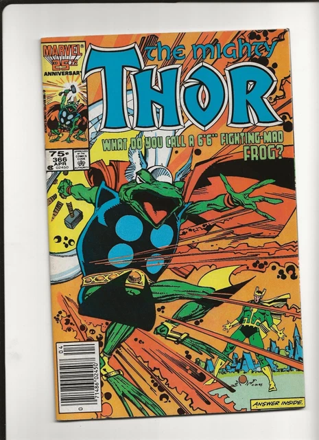 Mighty Thor #366 Newsstand Upc Code  Marvel Throg