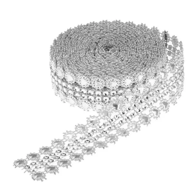 5 yardas 27 mm Malla Envoltura Rollo Estrás Cinta de Cristal Boda Bling Diamante Decoración 3