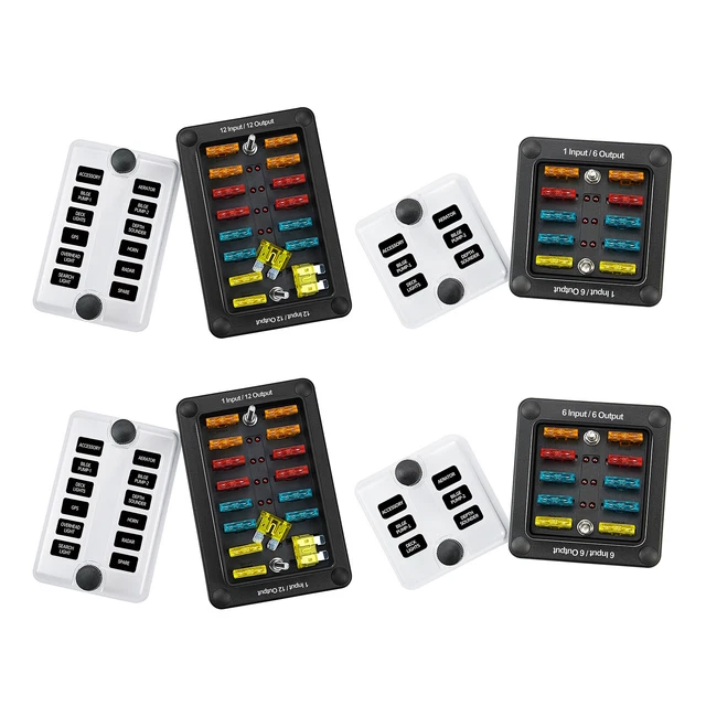 6/12 Way Blade Fuse Box Block Holder ATO ATC for Car Marine Boat RV Waterproof W
