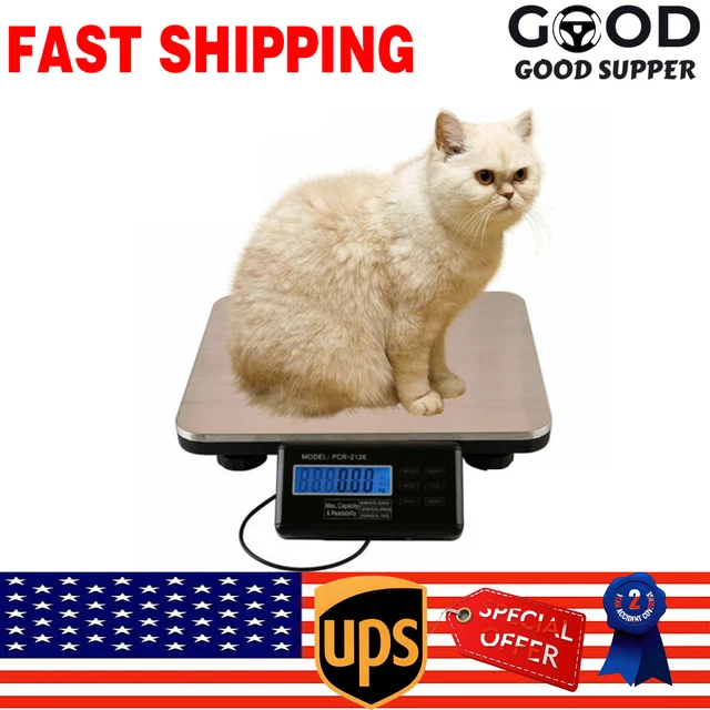 600LBS Commercial Digital Scale Plat Fit Postal Electronic Vet Weigh Pet 300kg