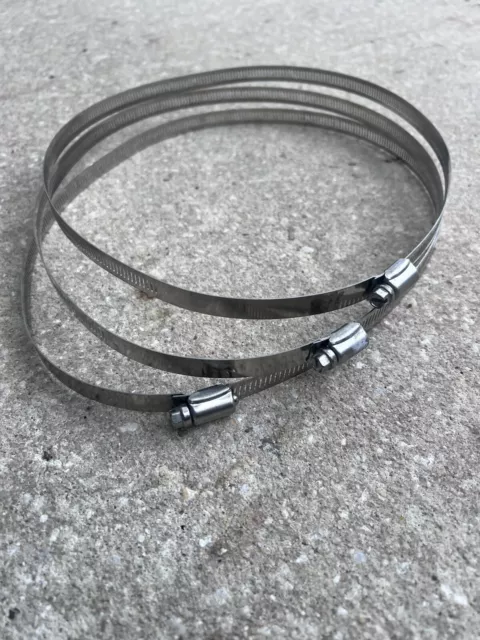 3 New # 152 Stainless Steel Worm Drive Hose Clamps Sizing from 1.5 / 10.5 inches