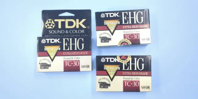 Cinta para videocámara TDK EHG TC-30 - Juego de 3 - NUEVA SELLADA