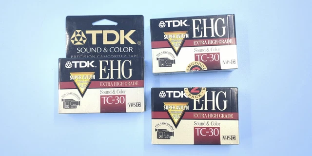TDK EHG Camcorder Tape TC-30 - Set of 3 - NEW SEALED