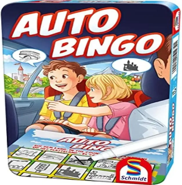 Schmidt Spiele 51434 Auto-Bingo, Bring Mich mit Spiel in der Metalldose, bunt