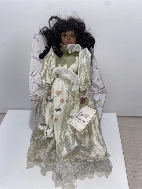 Rare Vintage Duck House Heirloom African American Doll  28”tall comes with stand