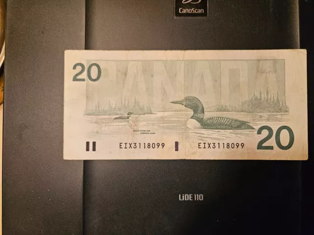 1991 Replacement $20 Dollar Bank of Canada Banknote EIX3118099