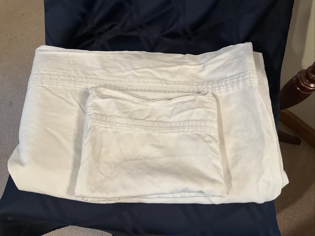 Sábana Plana Dosel Blanco Sólido 100% Algodón con Funda de Almohada
