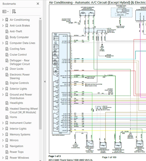 GMC SIERRA 1500 2025 Color Wiring Diagram Schematic L4 2.7L