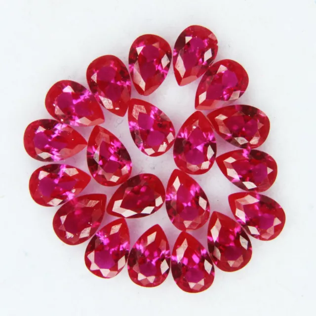 Eye Clean Pear Shape 6 x 4 mm Loose Gemstones Natural Ruby 10.50 Ct 20 Pce