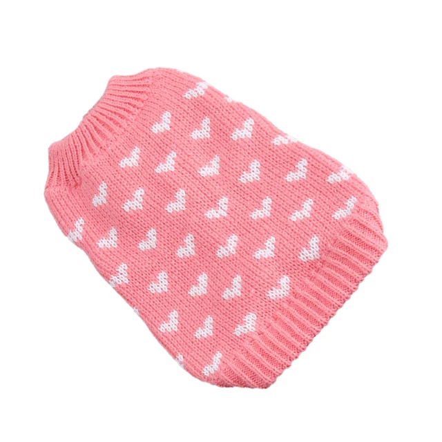 Dog Clothes Heart Pattern Knitting Sweaters Pet Costume Pet Dog Wearing