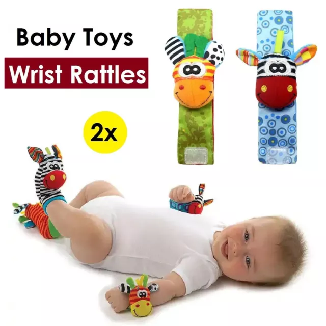 Baby Infant Rattle Socks Wrist Toy  Baby Foot finder Newborn Learning 2PCS AUS