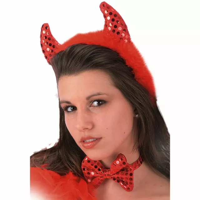 Set Diavoletta Con Cerchietto E Papillon Travestimento Per Carnevale Halloween