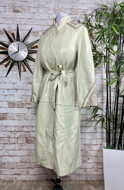 Cappotto Lungo In Vera Pelle D'agnello, Nero, Fatto A Mano, Trench Elegante E Casual Per Donna