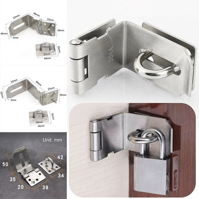 Door Hasp Latch 90 Degree, Safety Angle Locking Latch For Push/Sliding/Barn Door