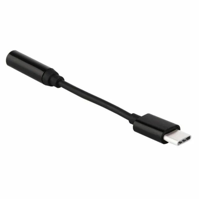 USB Typ C auf zu AUX 3,5mm Klinke Kopfhörer Adapter für Honor 50 LITE Schwarz