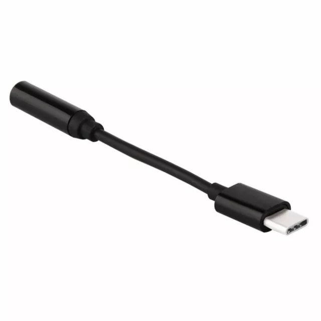 USB Typ C auf zu AUX 3,5mm Kopfhörer Audio Klinke Adapter für OnePlus 6T Schwarz
