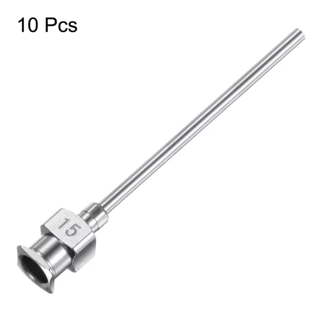 10pcs 15G Stainless Steel Dispensing Needles, 1 1/2" Glue Needle Tube Blunt Tip 3