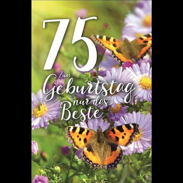 ZAHLENGEBURTSTAG 75 . Geburtstag Glückwunschkarte im Format 11,5 x