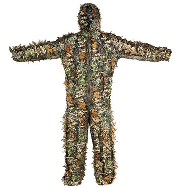 Ghillie Suit 3D Leafy Camouflage Clothes for Woodland Turkey Hunting Outdoor
