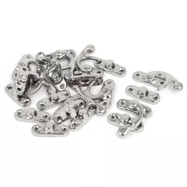 Jewelry Box Right Swing Arm Clasp Latches Catch Toggle Hasp Silver Tone 10PCS