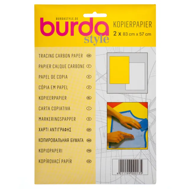 Burda Yellow & White Tracing Carbon Paper 83 x 57cm