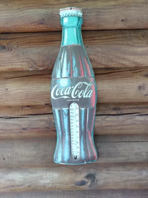 Vintage Coca Cola, Coke Bottle Thermometer, 29", RMB Collectables