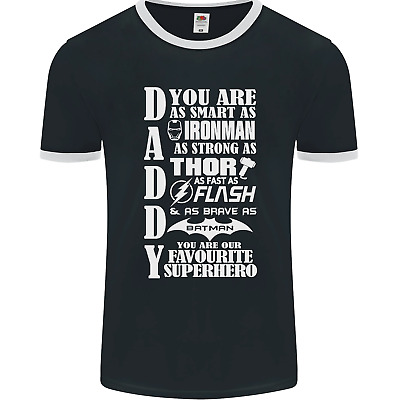 Daddys Favourite Superhero Fathers Day Mens Ringer T-Shirt FotL