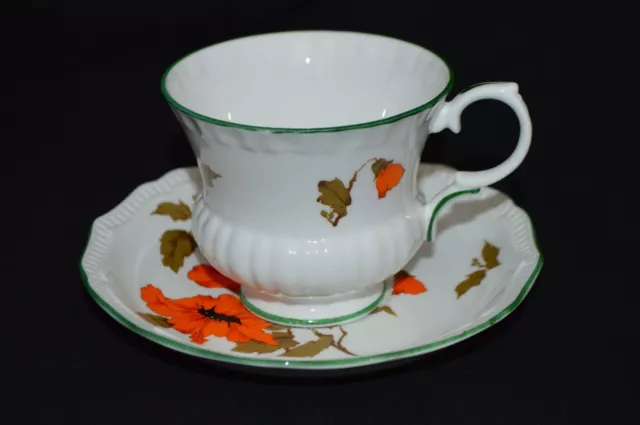 Crown Staffordshire Fine Bone China Footed Tea Cup and Saucer Camelot England