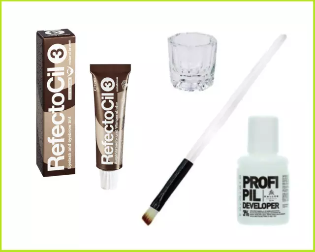 REFECTOCIL EYEBROW & EYELASH SET | TINT 15ML + 3% OXIDANT 60ml+ BRUSH + GLASS