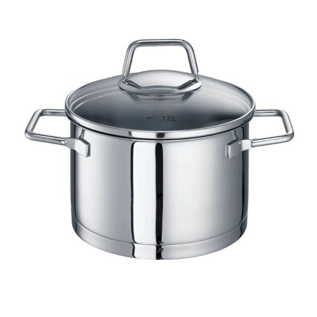 Schulte-Ufer Fleischtopf Wega, Schmortopf, Gartopf, Edelstahl 18/10, 16 cm, 2 L