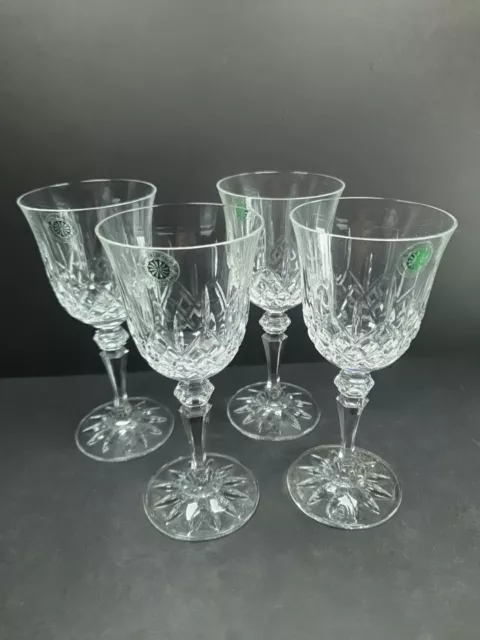 4x Lovely Galway Crystal White Wine Glasses Longford Pattern 6 3/4"