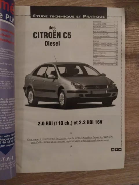 Revue Technique Citroen C5 D 2.0 2.2 HDi 16v X Sx Exclusive Auto Rta C5 Diesel 2