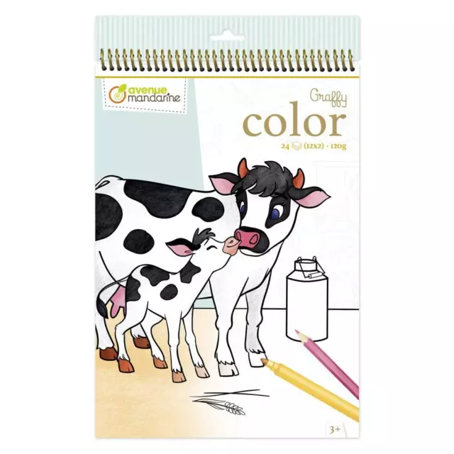 Avenue Mandarine - Ref GY104C - Graffy Color Colouring Book - Farm A (US IMPORT)