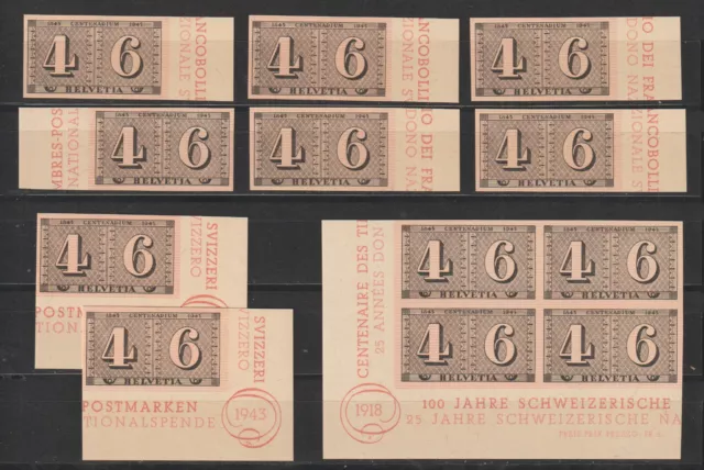 SCHWEIZ  419 aus BLOCK 9  LOT 12x POSTFRISCH ( +43,00) nur 3,80 EURO siehe SCAN