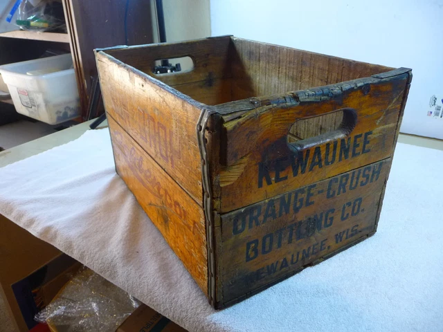 Vintage 1930's Orange Crush & Sun Drop Wood Soda Crate Pop Advertising