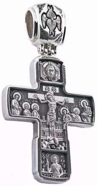 Orthodoxe 925 Silber Kreuz Jesus Christus