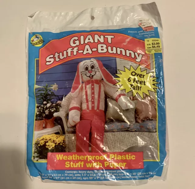 Easter Bunny Sunhill Giant Stuff-A-Bunny 6' Weatherproof Sealed 1996 NOS