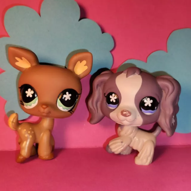 Littlest Pet Shop LPS 670 672 - Authentic Spaniel Dog Hund Paw Variant Deer Reh