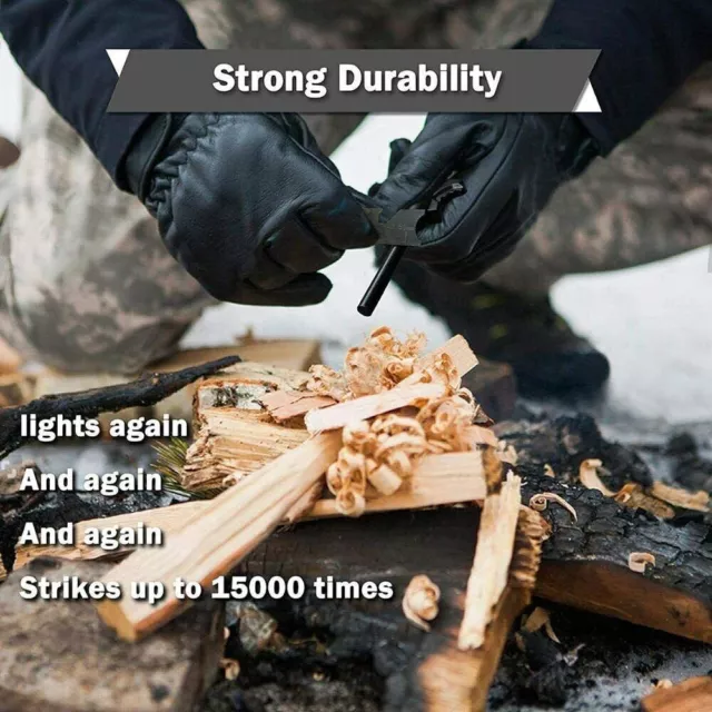 XXL Survival Magnesium Flint Steel Large Fire Starter Tool Emergency Camping Kit 2