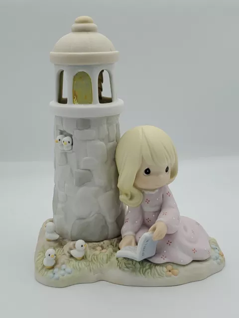 Precious Moments "Jesus Is My Lighthouse" Girl w/ Bible & Birds Figurine