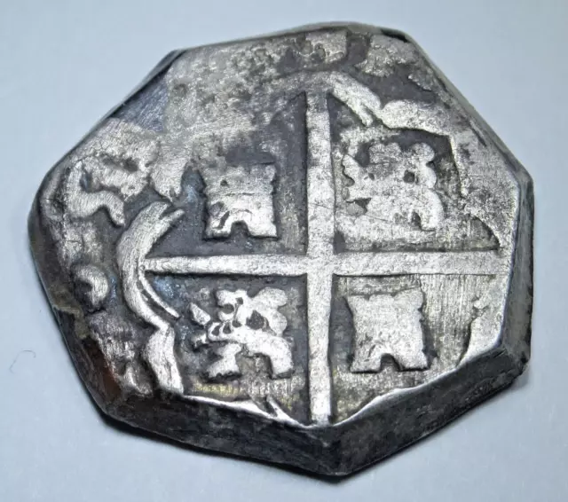 1600s Shipwreck Spanish Silver 4 Reales Genuine Antique Pirate Treasure Cob Coin