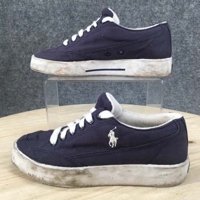 Polo Ralph Lauren Shoes Womens 5.5 B Keaton Low Top Sneakers Blue Canvas Lace Up