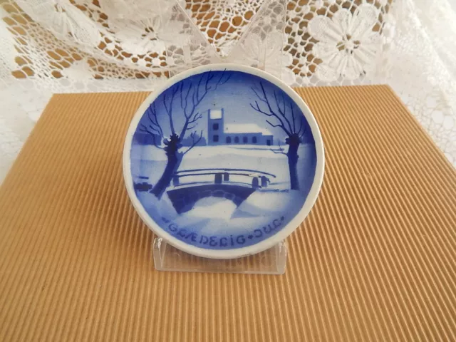 Antica Plaquette Copenhagen Ceramica Aluminia Faience Xix Secolo Decoro Natale 1