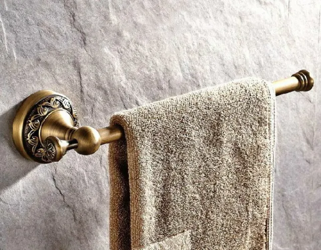 Antique Brass Wall Mounted Bathroom Single Towel Bar Rail Towel Holder 2ba481