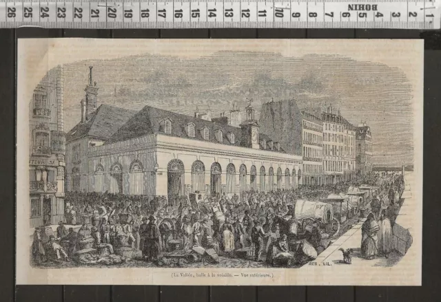 G356 /  Gravure 1847 /  La Vallee- Halle A La Volaille