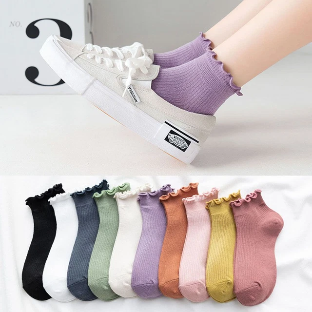 Thin Cotton Casual Ankle Short Frilly Ruffle Socks Boat Socks Women's Socks