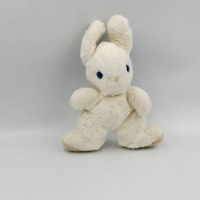 Ancienne peluche lapin blanc beige CHAMTI  - 31587