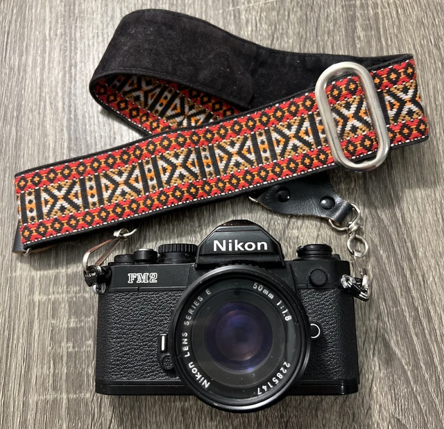 Nikon FM2N FM 2 BLACK SLR 35mm Film Camera W/ 50mm f1.8 Series E Lens Tested EUC